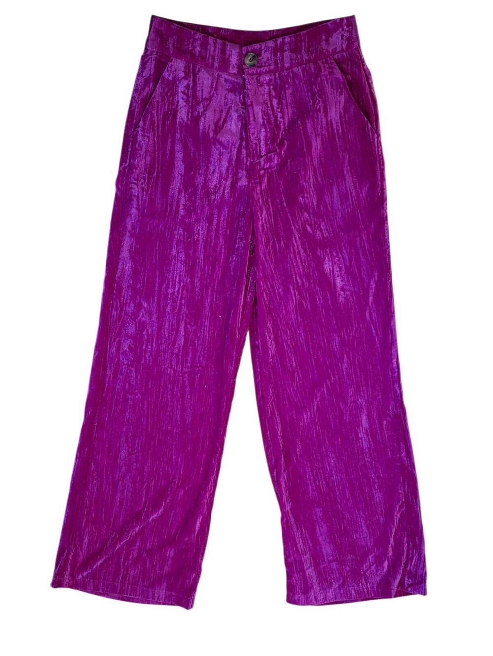 Ellison Pink Velvet Wide Leg Trousers Sz M